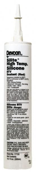 Devcon - 10.3 oz Cartridge Red RTV Silicone Joint Sealant - 500°F Max Operating Temp - Exact Tooling