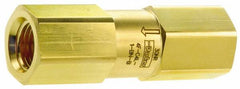 Parker - 3/4" Brass Check Valve - Inline, FNPT x FNPT, 3,000 WOG - Exact Tooling