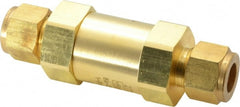 Parker - 1/2" Brass Check Valve - Inline, Comp x Comp, 3,000 WOG - Exact Tooling