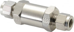 Parker - 3/8" Stainless Steel Check Valve - Inline, Comp x Comp, 6,000 WOG - Exact Tooling