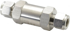 Parker - 1/2" Stainless Steel Check Valve - Inline, Comp x Comp, 6,000 WOG - Exact Tooling