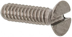 Value Collection - M1.6x0.35 Metric Coarse, 6mm OAL Slotted Drive Machine Screw - Flat Head, Grade 18-8 & A2 Stainless Steel, Uncoated, Without Washer - Exact Tooling