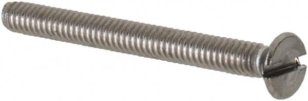 Value Collection - M2x0.40 Metric Coarse, 20mm OAL Slotted Drive Machine Screw - Flat Head, Grade 18-8 & A2 Stainless Steel, Uncoated, Without Washer - Exact Tooling