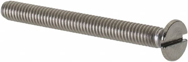 Value Collection - M2.5x0.45 Metric Coarse, 25mm OAL Slotted Drive Machine Screw - Flat Head, Grade 18-8 & A2 Stainless Steel, Uncoated, Without Washer - Exact Tooling