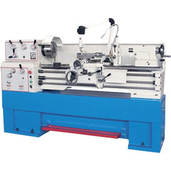 Summit - 14" Swing, 40" Between Centers, 120 Volt, Triple Phase Toolroom Lathe - 5MT Taper, 4 hp, 40 to 1,800 RPM, 1-1/2" Bore Diam, 36" Deep x 54" High x 78" Long - Exact Tooling