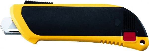 Olfa - Retractable Utility Knife - 2" Blade, Yellow & Black Plastic/Stainless Steel Handle, 1 Blade Included - Exact Tooling