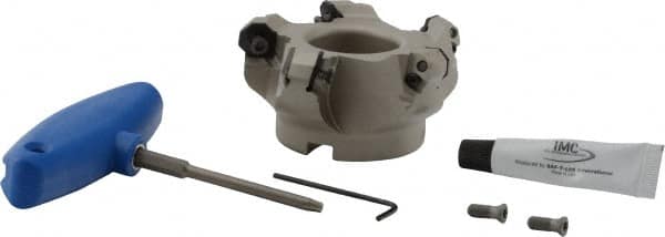 Iscar - 3" Cut Diam, 1" Arbor Hole, 0.087 (FF OFMW), 0.18 (OF...), 0.39 (RF...)" Max Depth of Cut, 42° Indexable Chamfer & Angle Face Mill - Exact Tooling