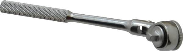 Blackhawk by Proto - 1/4" Drive Round Head Quick-Release Ratchet - Chrome Finish, 6-1/2" OAL, 43 Gear Teeth, Standard Knurled Handle, Flex Head - Exact Tooling
