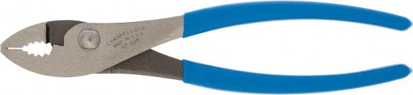 Channellock - 8" OAL, 1" Jaw Length, 1-11/64" Jaw Width, Slip Joint Pliers - Regular Nose Head, Standard Tool, Wire Cutting Shear - Exact Tooling