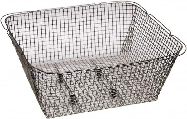 Graymills - 316 Stainless Steel Parts Washer Basket - 4" High x 11-1/2" Wide x 7-1/2" Long, Use with Ultrasonic Cleaners - Exact Tooling