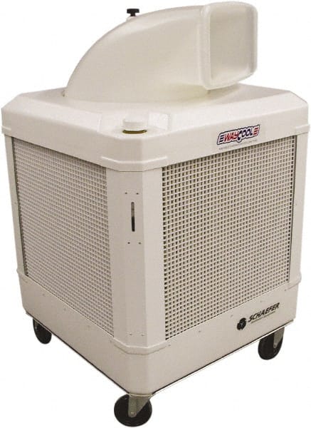 Schaefer Ventilation Equipment - 24 Gal Capacity, 1 hp, 2,460 & 1,660 CFM Evaporative Cooler - 13.7 Amp Rating, 115 Volts, 2 Speed - Exact Tooling