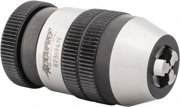 Accupro - JT0, 1/64 to 1/8" Capacity, Tapered Mount Drill Chuck - Keyless, 24.5mm Sleeve Diam, 44mm Open Length - Exact Tooling