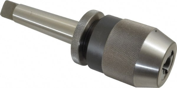 Albrecht - 3MT, 1/8 to 5/8" Capacity, Steel Integral Shank Drill Chuck - Keyless, Taper Shank, 2-1/4" Sleeve Diam, 3-1/2" Open Length - Exact Tooling