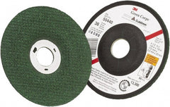 3M - 36 Grit, 4-1/2" Wheel Diam, 1/8" Wheel Thickness, 7/8" Arbor Hole, Type 27 Depressed Center Wheel - Ceramic - Exact Tooling