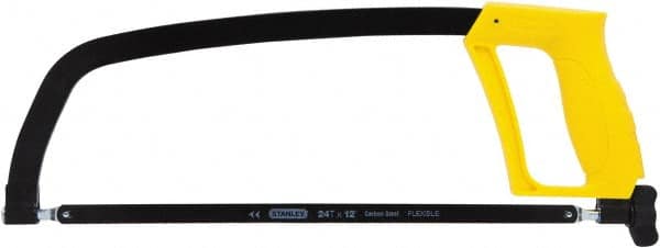 Stanley - 12" Hacksaw - 4-3/8" Throat Depth, ABS Handle, Ergonomically Design D-Style Handle - Exact Tooling