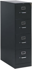 Hon - 15" Wide x 52" High x 26-1/2" Deep, 4 Drawer Vertical File with Lock - Steel, Charcoal - Exact Tooling