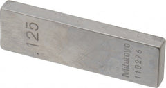Mitutoyo - 0.125" Rectangular Steel Gage Block - Accuracy Grade 0, Includes Certificate of Inspection - Exact Tooling