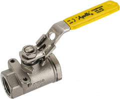 Apollo - 1/2" Pipe, Standard Port, Stainless Steel Standard Ball Valve - 2 Piece, NPT Ends, Locking Lever Handle, 600 WOG, 150 WSP - Exact Tooling