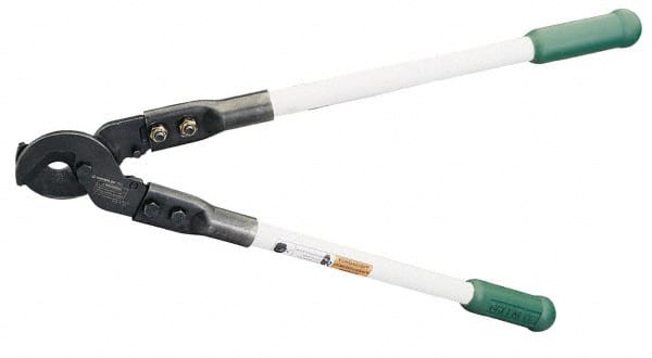 Greenlee - 25-1/2" OAL, 1,000 MCM Capacity, Cable Cutter - Round Head, Rubber Handle - Exact Tooling