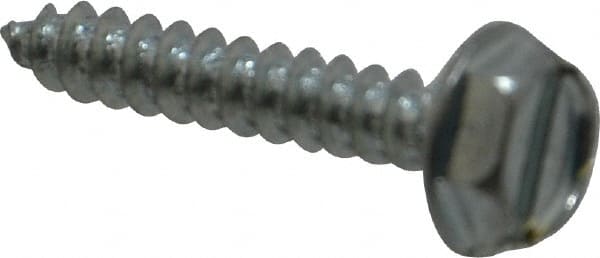 Value Collection - #6 Hex Washer Head Slotted Sheet Metal Screw - Steel, 3/4" Length Under Head, Grade 2 - Exact Tooling