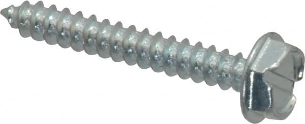 Value Collection - #6 Hex Washer Head Slotted Sheet Metal Screw - Steel, 1" Length Under Head, Grade 2 - Exact Tooling