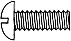 Value Collection - #5-40 UNC, 7/16" Length Under Head Slotted Drive Machine Screw - Round Head, Grade J82 Steel, Zinc-Plated Finish, Without Washer - Exact Tooling