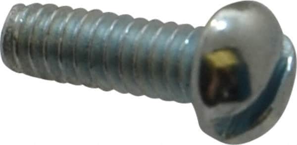 Value Collection - #3-48 UNC, 5/16" Length Under Head Slotted Drive Machine Screw - Round Head, Grade J82 Steel, Zinc-Plated Finish, Without Washer - Exact Tooling