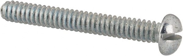 Value Collection - #4-40 UNC, 7/8" Length Under Head Slotted Drive Machine Screw - Round Head, Alloy Steel, Zinc-Plated Finish, Without Washer - Exact Tooling