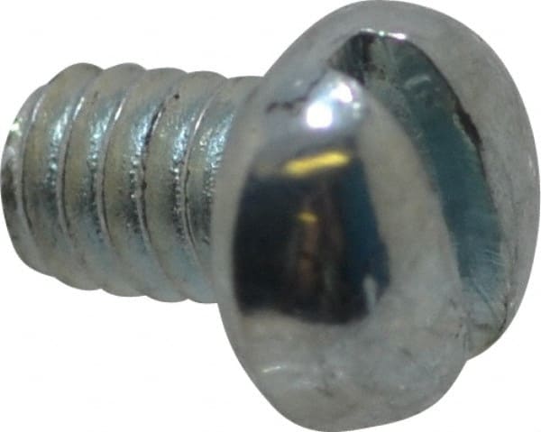 Value Collection - #5-40 UNC, 3/16" Length Under Head Slotted Drive Machine Screw - Round Head, Grade J82 Steel, Zinc-Plated Finish, Without Washer - Exact Tooling