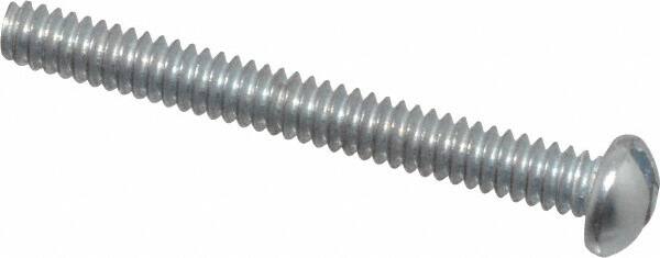 Value Collection - #4-40 UNC, 1" Length Under Head Slotted Drive Machine Screw - Round Head, Grade J82 Steel, Zinc-Plated Finish, Without Washer - Exact Tooling