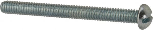 Value Collection - #8-32 UNC, 1-3/4" Length Under Head Slotted Drive Machine Screw - Round Head, Alloy Steel, Zinc-Plated Finish, Without Washer - Exact Tooling