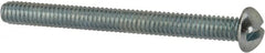 Value Collection - #8-32 UNC, 1-3/4" Length Under Head Slotted Drive Machine Screw - Round Head, Alloy Steel, Zinc-Plated Finish, Without Washer - Exact Tooling