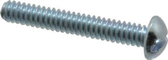 Value Collection - #10-24 UNC, 1-1/4" Length Under Head Slotted Drive Machine Screw - Round Head, Alloy Steel, Zinc-Plated Finish, Without Washer - Exact Tooling