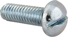 Value Collection - 5/16-18 UNC, 1" Length Under Head Slotted Drive Machine Screw - Round Head, Alloy Steel, Zinc-Plated Finish, Without Washer - Exact Tooling