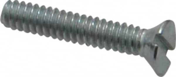 Value Collection - #4-40 UNC, 5/8" OAL Slotted Drive Machine Screw - Flat Head, Grade 2 Steel, Zinc-Plated Finish, Without Washer - Exact Tooling