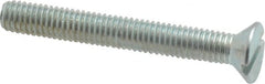 Value Collection - #10-32 UNF, 1-1/2" OAL Slotted Drive Machine Screw - Flat Head, Grade 2 Steel, Zinc-Plated Finish, Without Washer - Exact Tooling
