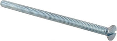 Value Collection - 1/4-20 UNC, 4-1/2" OAL Slotted Drive Machine Screw - Flat Head, Grade 2 Steel, Zinc-Plated Finish, Without Washer - Exact Tooling