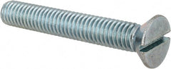 Value Collection - 3/8-16 UNC, 2-1/2" OAL Slotted Drive Machine Screw - Flat Head, Grade 2 Steel, Zinc-Plated Finish, Without Washer - Exact Tooling