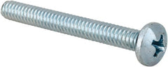 Value Collection - #10-24 UNC, 1-3/4" Length Under Head Phillips Drive Machine Screw - Pan Head, Grade 2 Steel, Zinc-Plated Finish, Without Washer - Exact Tooling