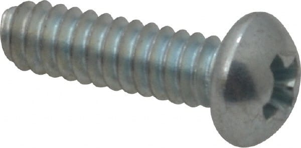 Value Collection - #4-40 UNC, 3/8" Length Under Head Phillips Drive Machine Screw - Round Head, Grade 2 Steel, Zinc-Plated Finish, Without Washer - Exact Tooling