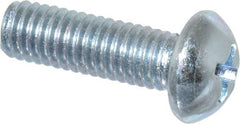 Value Collection - #10-32 UNF, 5/8" Length Under Head Phillips Drive Machine Screw - Round Head, Grade 2 Steel, Zinc-Plated Finish, Without Washer - Exact Tooling