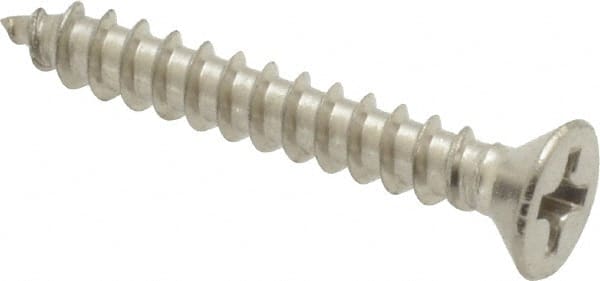 Value Collection - #6 Flat Head Phillips Sheet Metal Screw - Stainless Steel, 1" OAL, Grade 18-8 - Exact Tooling