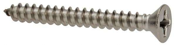 Value Collection - #6 Flat Head Phillips Sheet Metal Screw - Stainless Steel, 1-1/4" OAL, Grade 18-8 - Exact Tooling