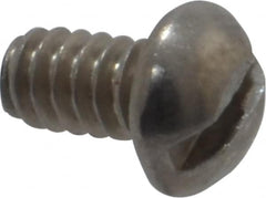 Value Collection - #6-32 UNC, 1/4" Length Under Head Slotted Drive Machine Screw - Round Head, Grade 18-8 Stainless Steel, Uncoated, Without Washer - Exact Tooling