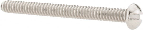 Value Collection - #6-32 UNC, 1-1/2" Length Under Head Slotted Drive Machine Screw - Round Head, Grade 18-8 Stainless Steel, Uncoated, Without Washer - Exact Tooling