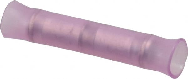 3M - 22 to 18 AWG Compatible, Nylon Fully Insulated, Crimp-On Butt Splice Terminal - 2 Wire Entries, Red - Exact Tooling