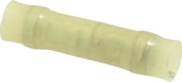 3M - 12 to 10 AWG Compatible, Nylon Fully Insulated, Crimp-On Butt Splice Terminal - 2 Wire Entries, 1.08" OAL, Yellow - Exact Tooling