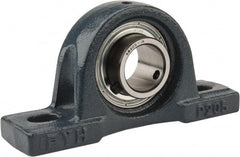 Value Collection - 5-1/2" OALBall Bearing Pillow Block - Cast Iron - Exact Tooling