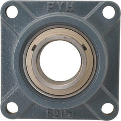 Value Collection - 6-3/8" OALBall Bearing Pillow Block - Cast Iron - Exact Tooling