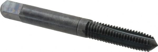 Balax - 4 Flutes, 0.8800 Inch Thread Length, M8x1.25 Metric Coarse, Nitride Oxide Coating, High Speed Steel, Cleanout Tap - 2-23/32 Inch Overall Length, 3/8 Inch Square Length, 0.238 Inch Square Size, 0.318 Inch Shank Diameter, Modified Bottoming - Exact Tooling